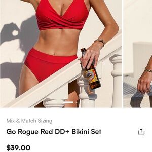 Cupshe Go rogue Red Bikini top